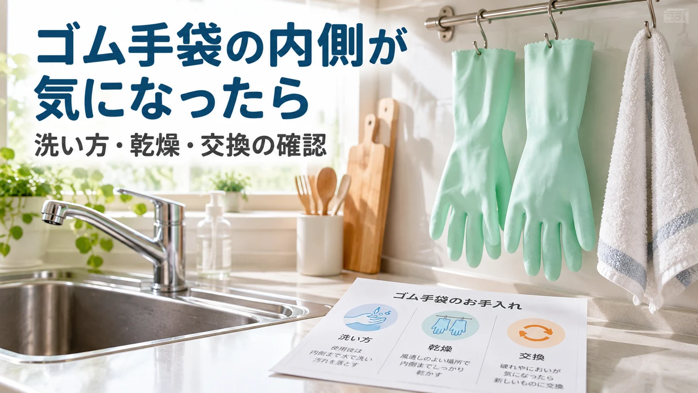 ゴム手袋の内側が気になったら|洗える種類・乾燥・交換を確認するの説明用画像