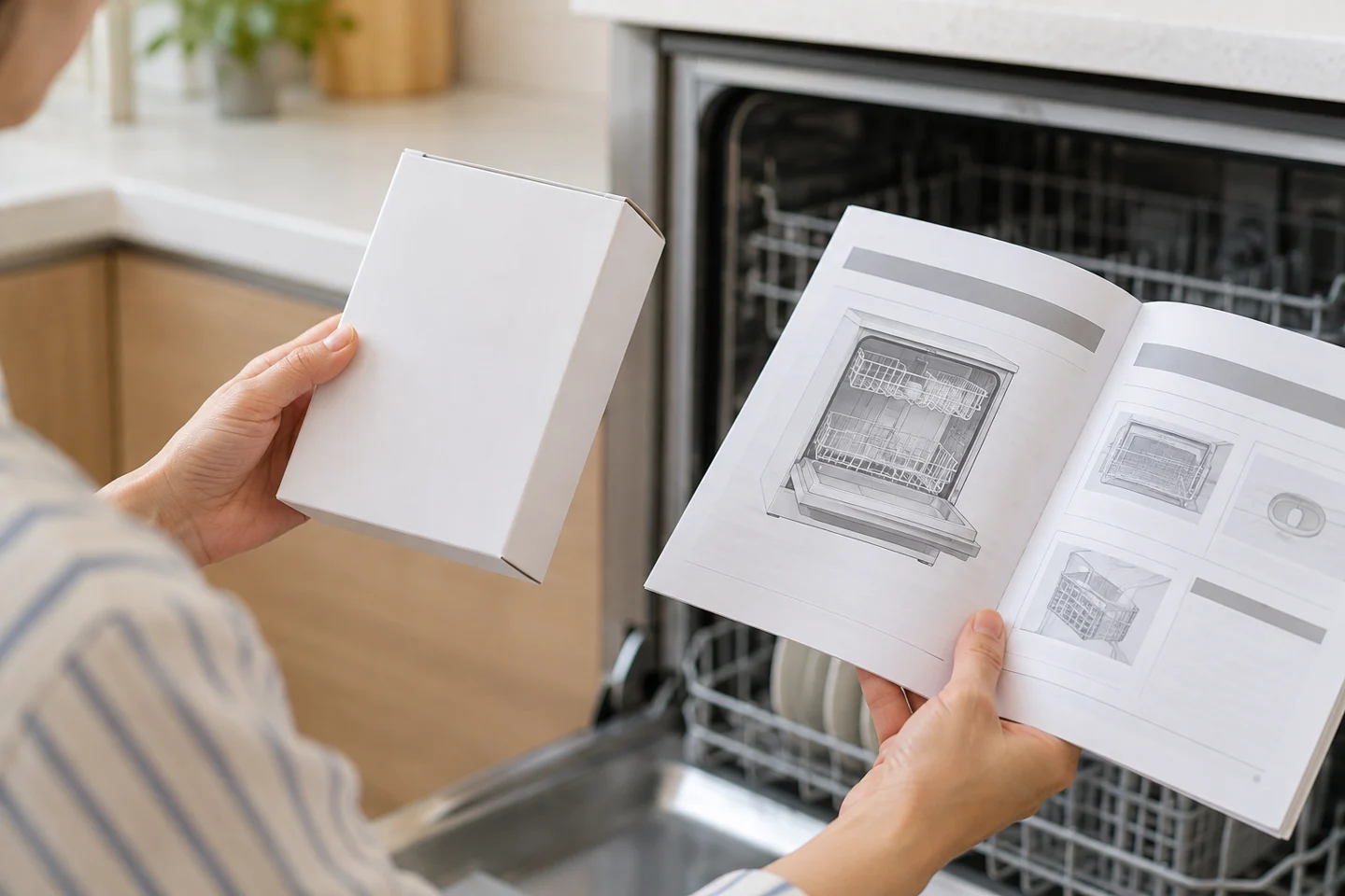 専用洗剤と説明書の条件を確認するイメージ