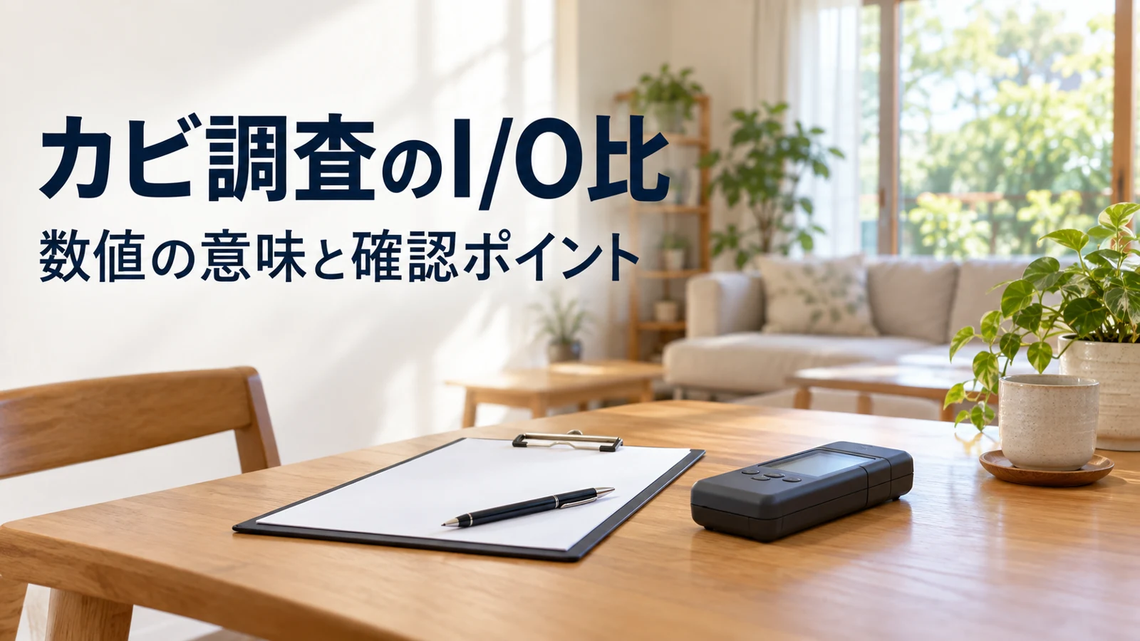 カビ調査のI/O比と数値の意味を整理する説明用画像