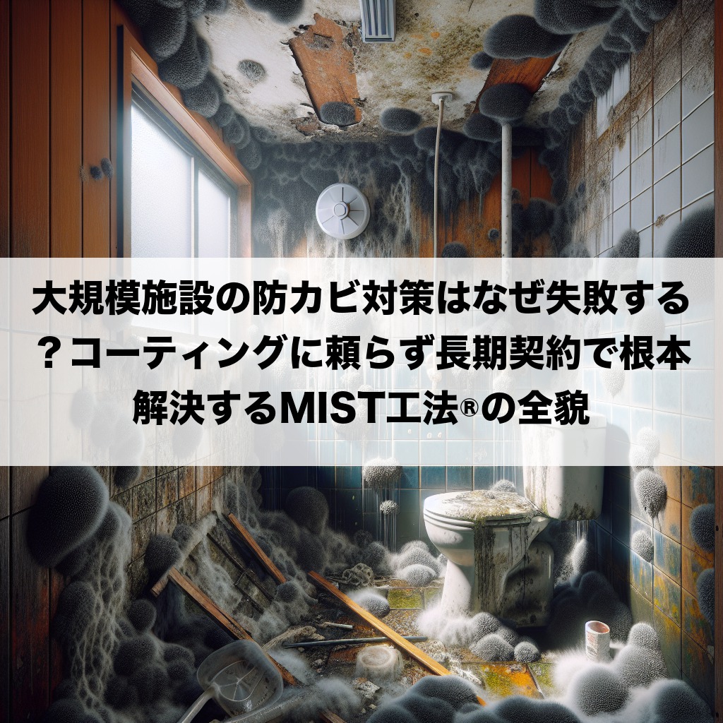 大規模施設の防カビ対策はなぜ失敗する?コーティングに頼らず長期契約で根本解決するMIST工法®の全貌