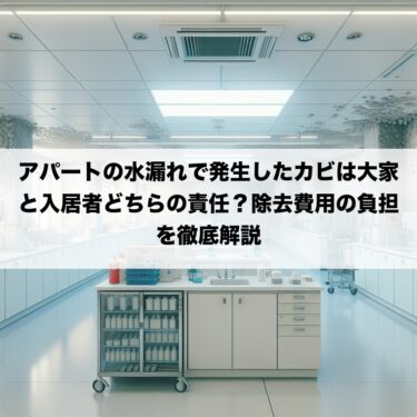 アパートの水漏れで発生したカビは大家と入居者どちらの責任？除去費用の負担を徹底解説